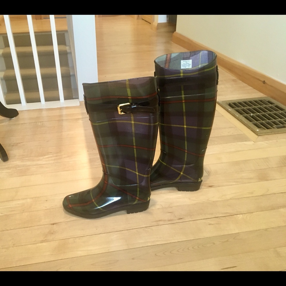 Ralph Lauren - Rossalyn ll Tartan rain boot sz 5